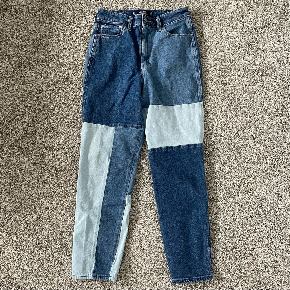 Hollister patchwork ultra high rise mom jeans size 3